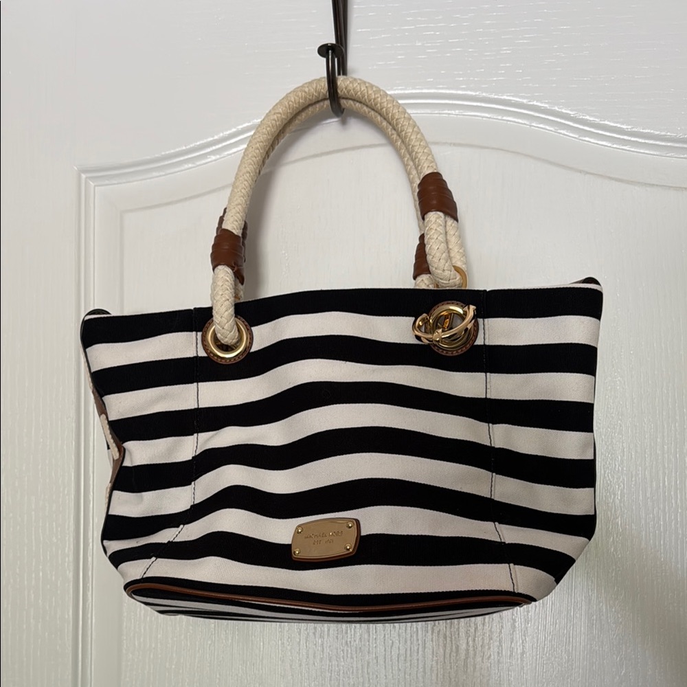 Michael Kors Black and White Nautical Tote